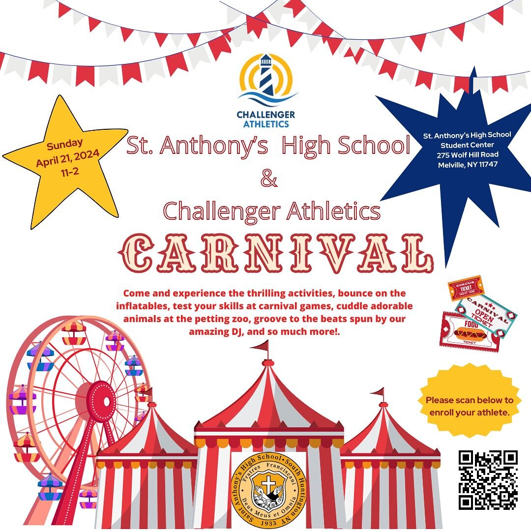 Get ready for an unforgettable event as Challenger Athletics and St. Anthony&rsquo;s High School join forces to bring back the Special Needs Carnival! We&rsquo;re thrilled to invite you to join us for a day filled with excitement and joy in their Stu