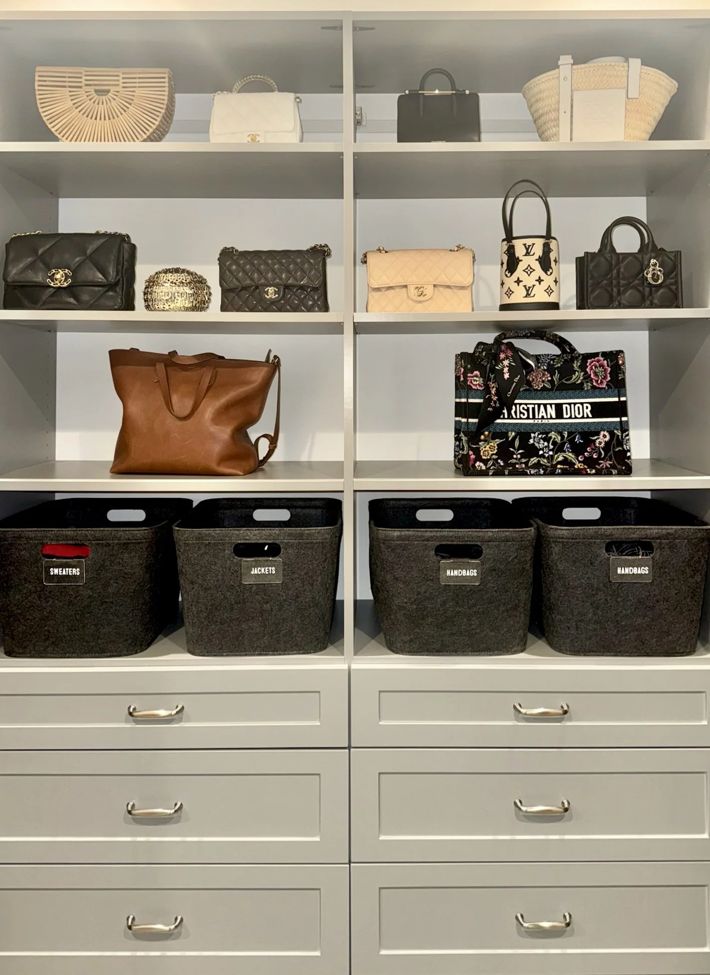 luxury organized primary closet