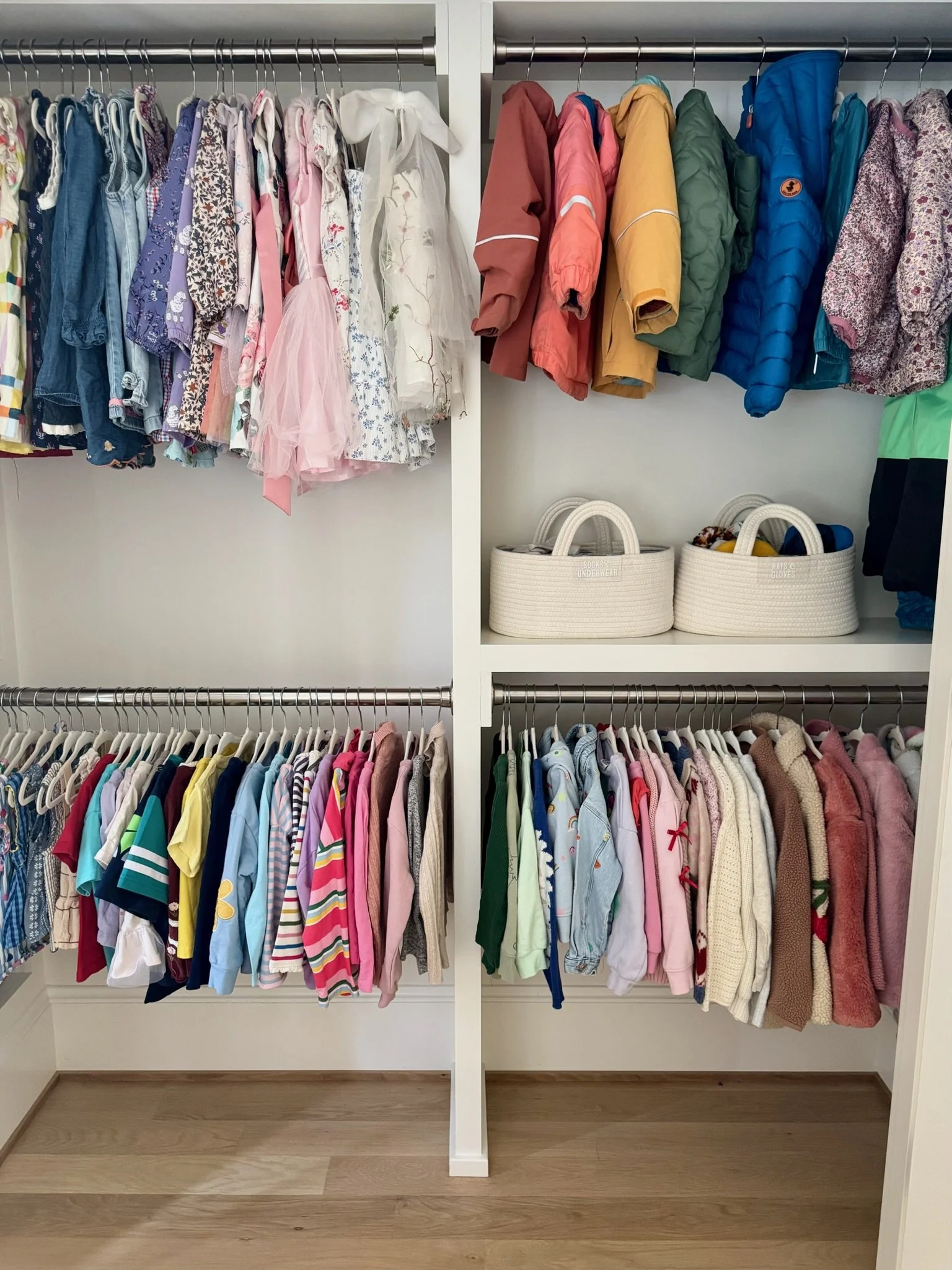 professionally organized kids closet