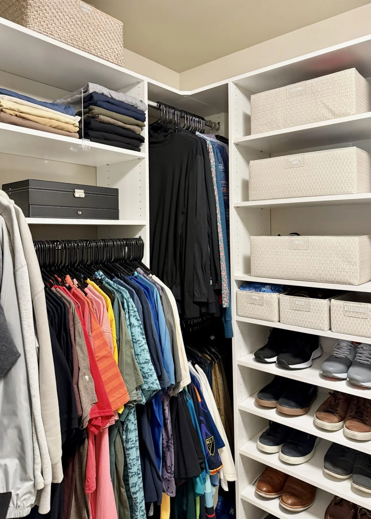 luxury organized primary closet