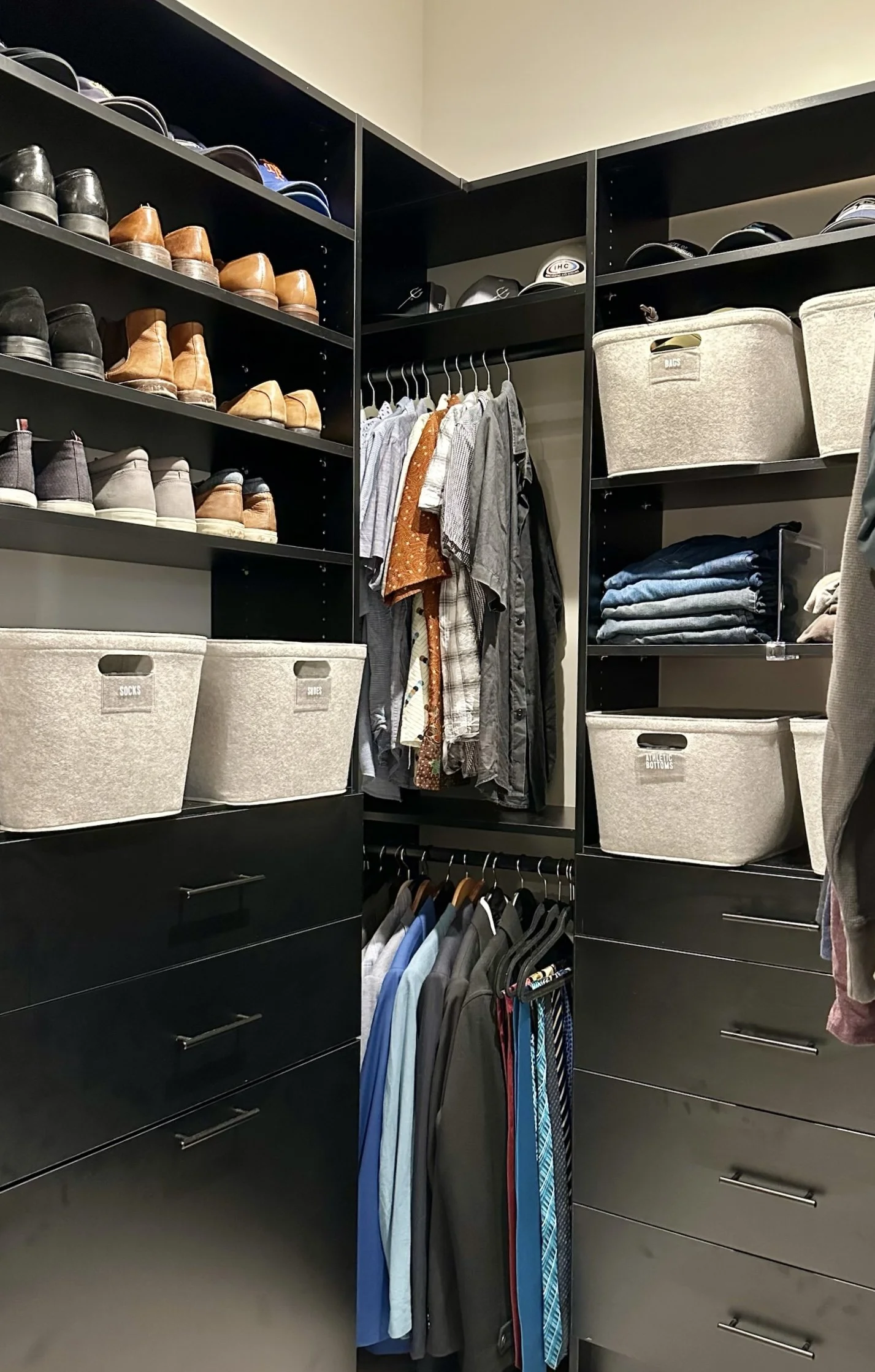 luxury organized primary closet