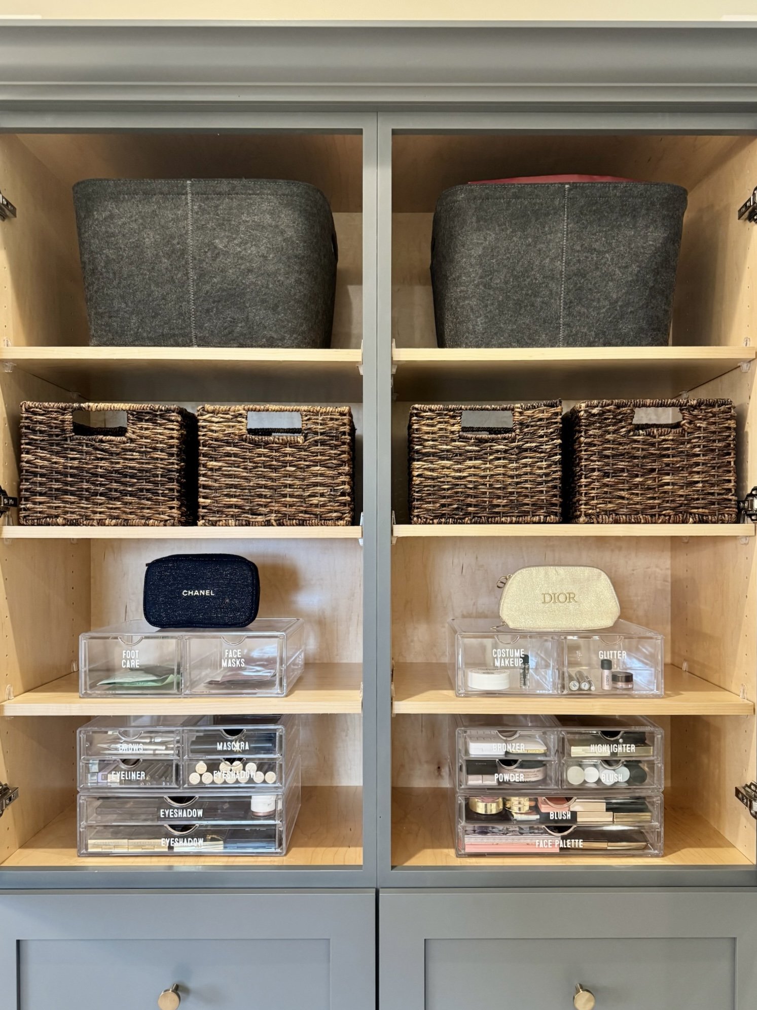 luxury organized bathroom toiletries