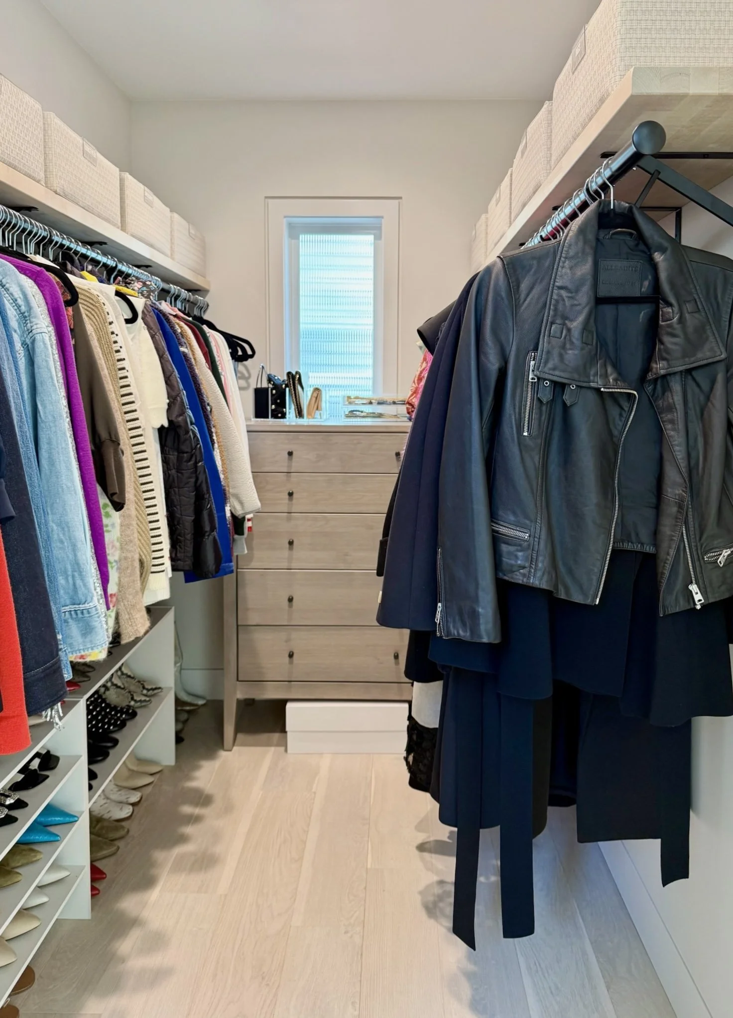 luxury organized primary closet