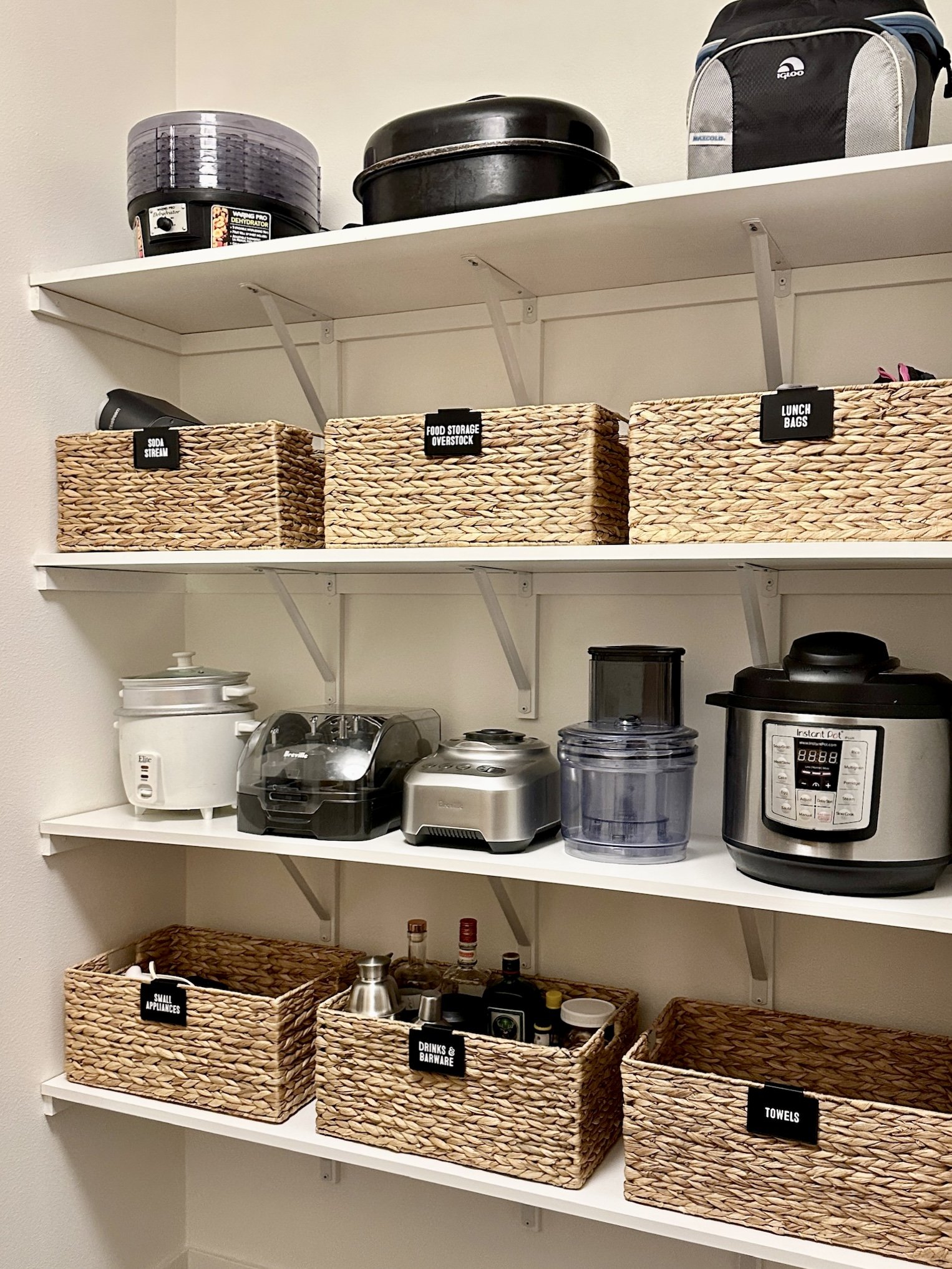 organized pantry and kitchen appliances