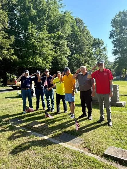 American Legion Post 235 (Hooks-Orr) members placed US Flags on Veterans Graves - Old Matthews Cemetery, to those who paid the ultimate sacrifice for their country, 