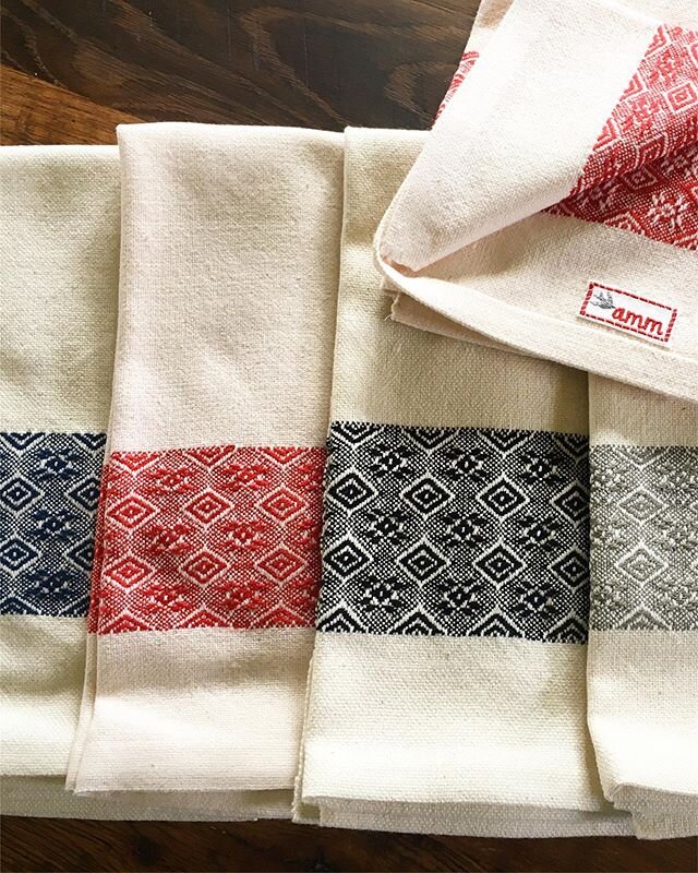 I love weaving towels! #weaversofinstagram #16shafts #cottonkitchentowels❤️ #handmade #handwoven #madewithlove❤️
