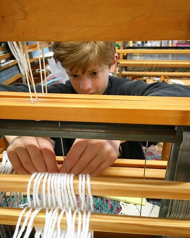 My grandson, Jack, making his first scarf! #weaversofinstagram #ashfordtableloom #passiton