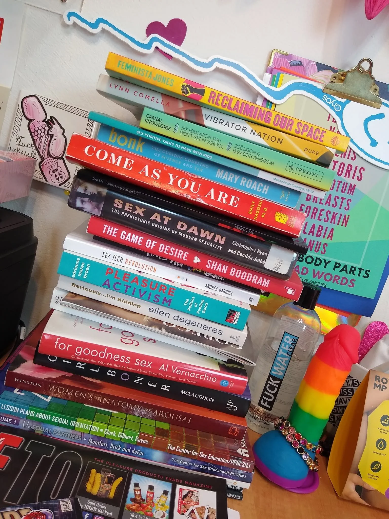 A pile of educational books