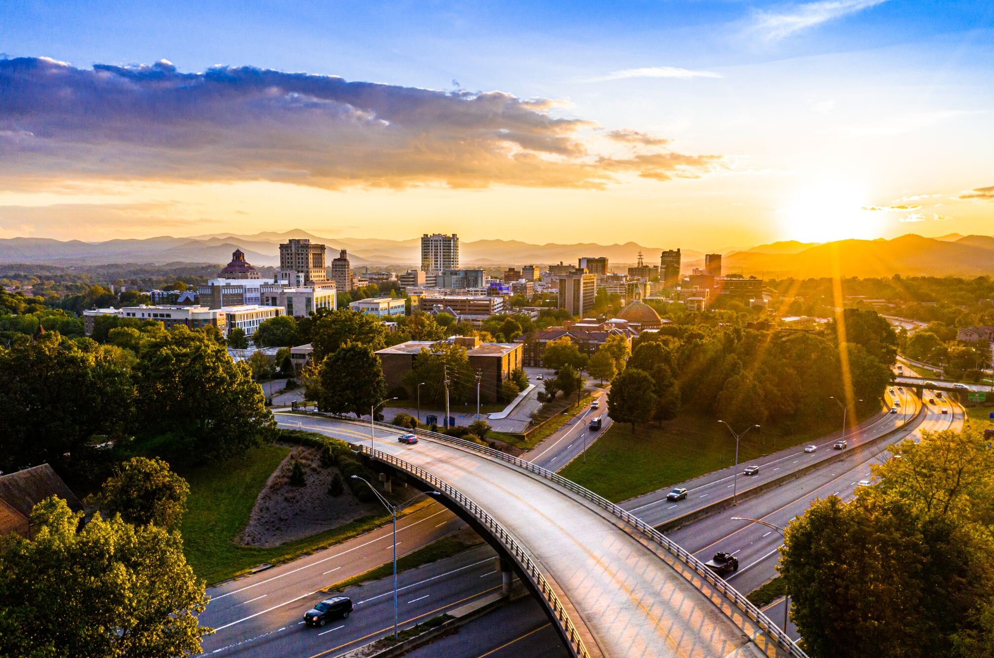 asheville nc aerial shot