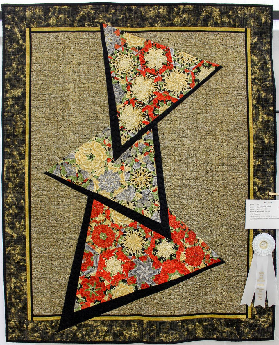 Wall Pieced 3rd Place: "One Block Wonder" by Vickie VanKoten