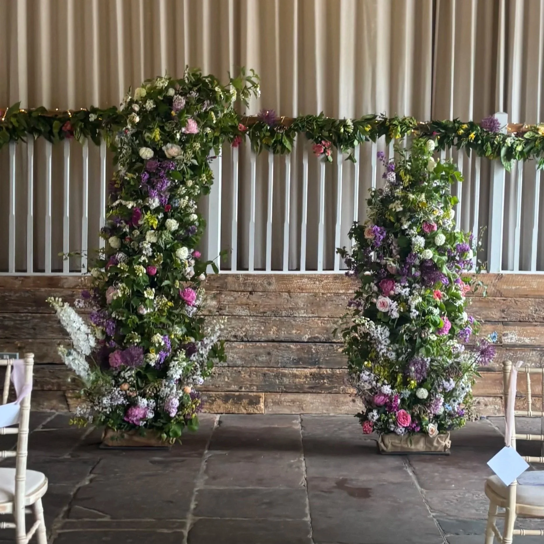  Tall wedding flower and foliage structures 