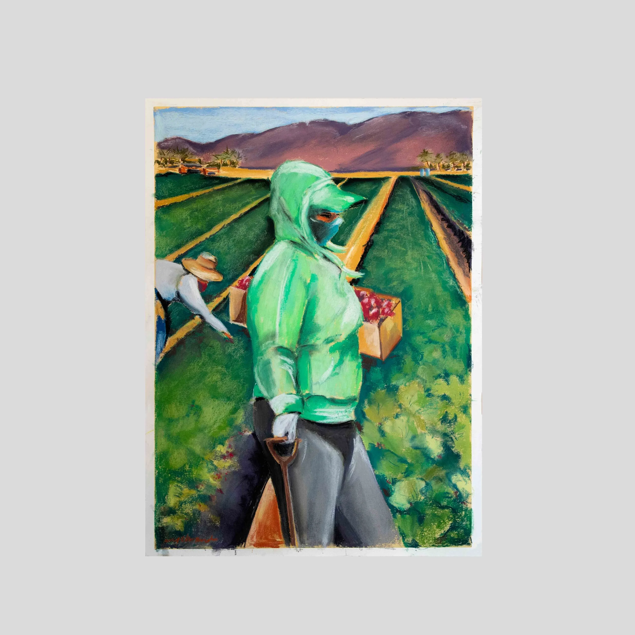 Strawberry Picker, pastel