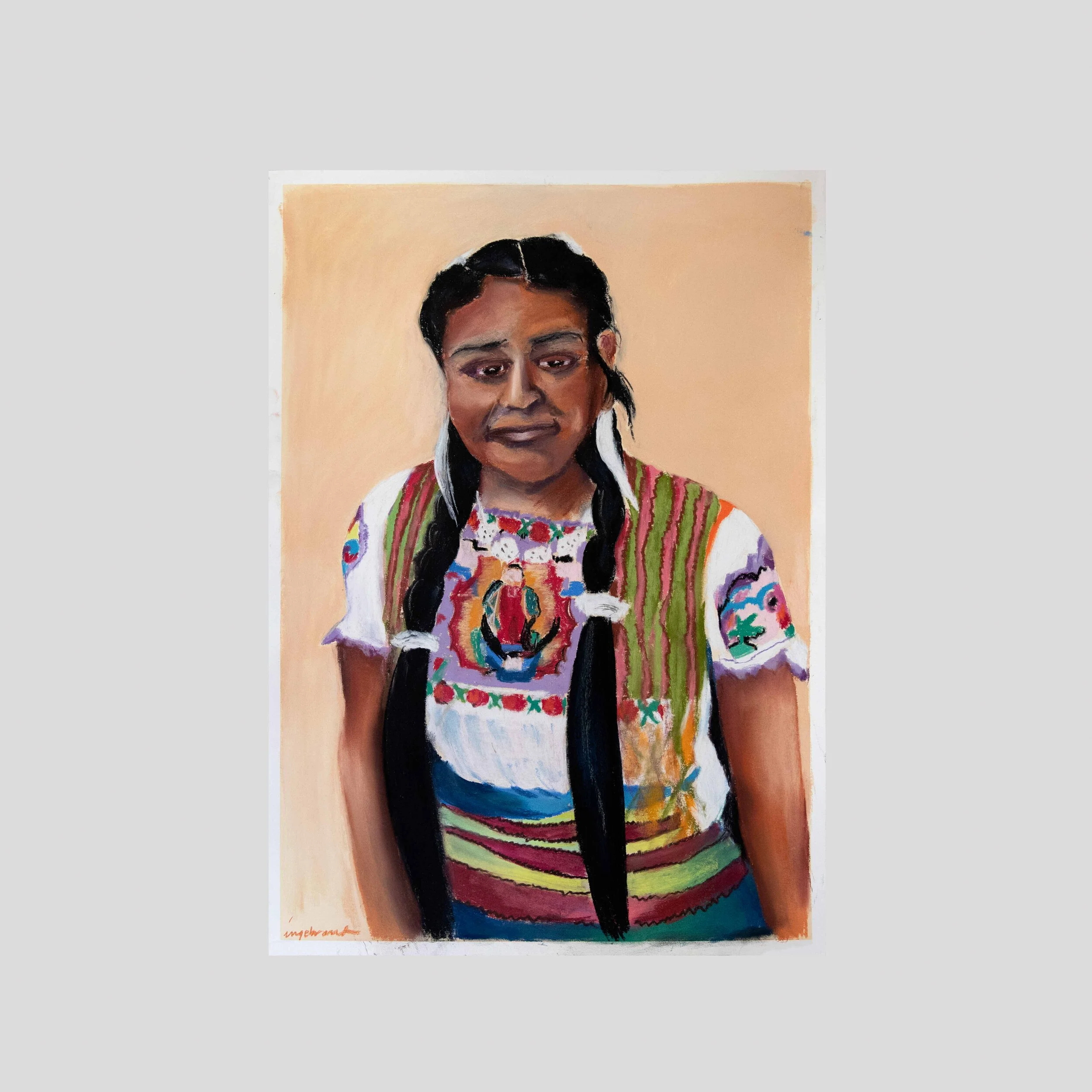 Purepecha Dancer, pastel