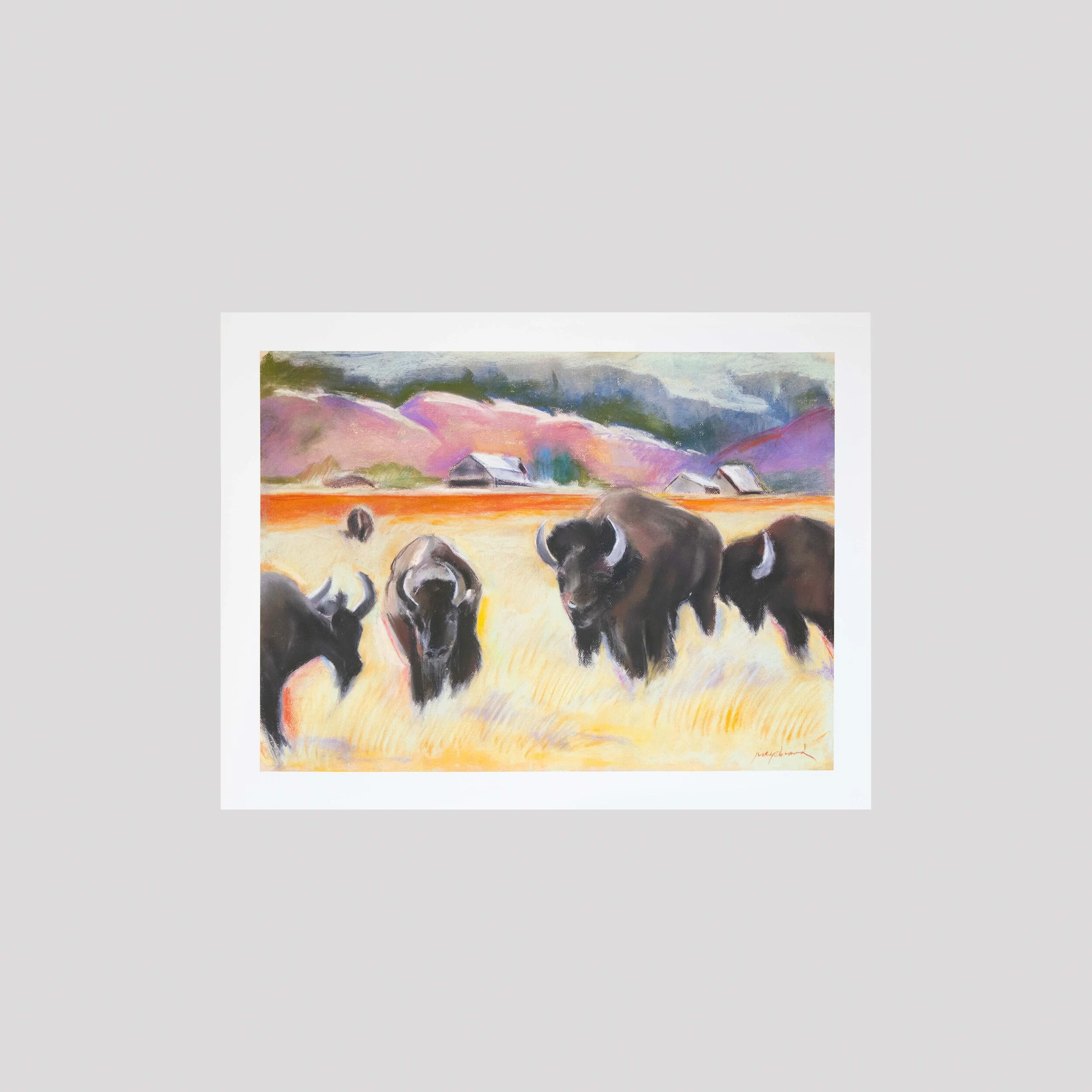 Buffalo Ranch, Wyoming, pastel