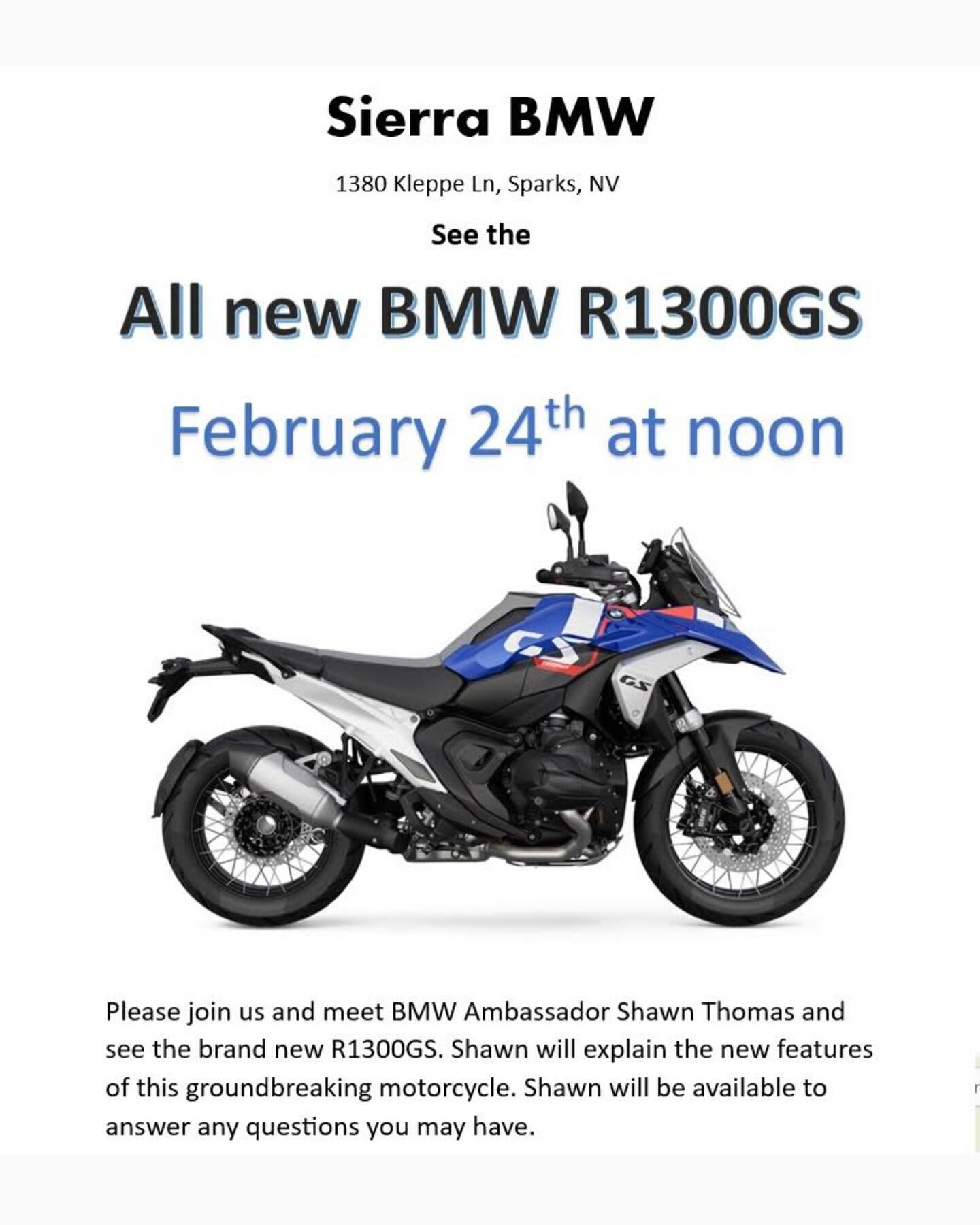 Please join us - see the new BMW R1300GS!🤘🏍️