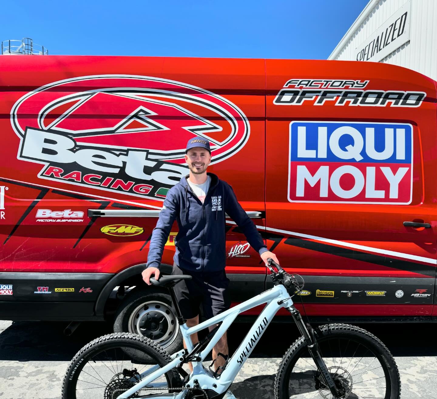 Go Beta! Go Specialized! Stoked when the best two-wheel brands and sports crossover! @betausa Factory Racer @zane851roberts picked up a new @iamspecialized Levo for training and fun!  Thanks Zane! 🤘🏍️🚵&zwj;♀️