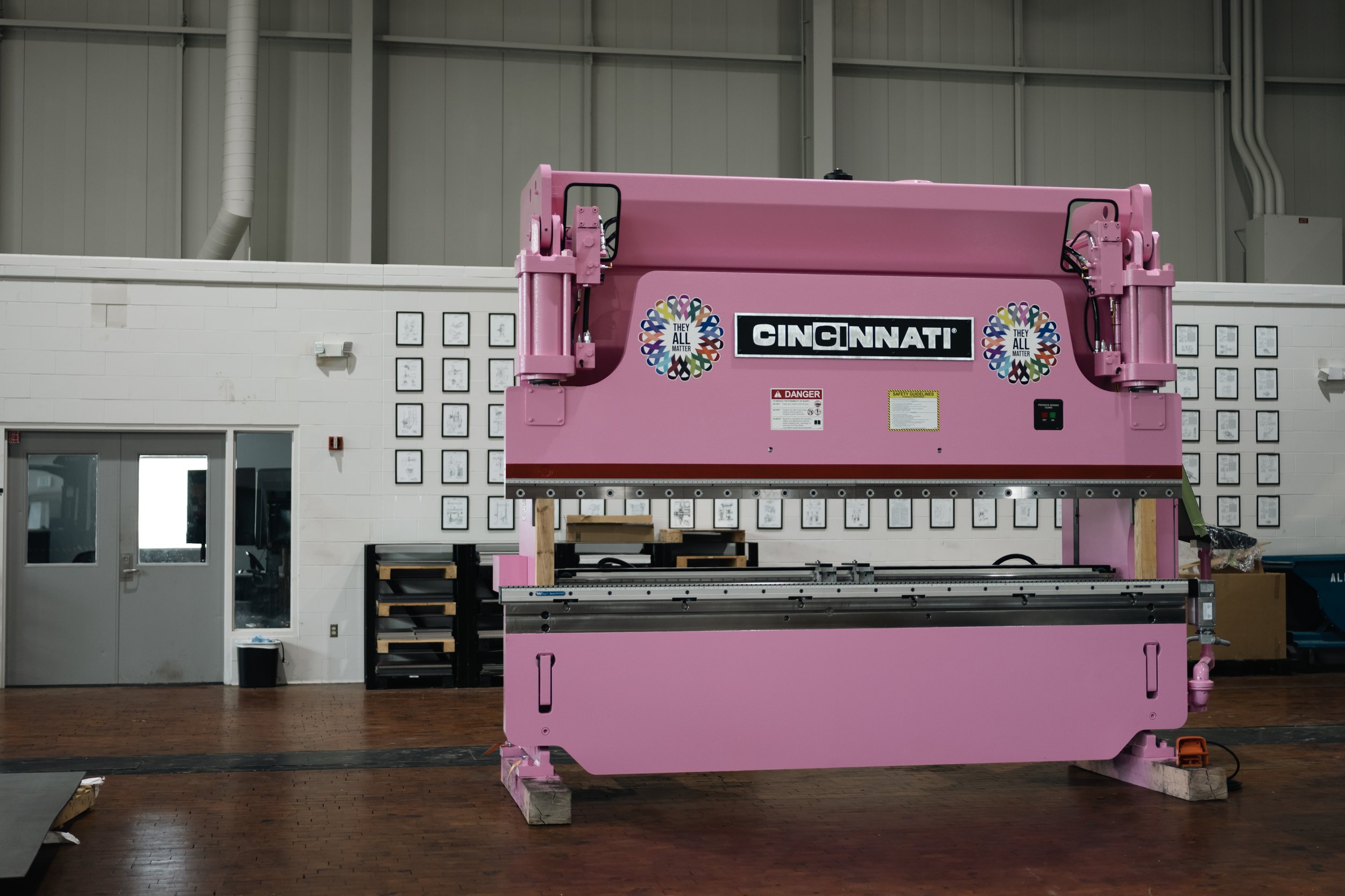  Pink Cancer Awareness Press Brake commissioned by Robey's Welding before it leaves CI 