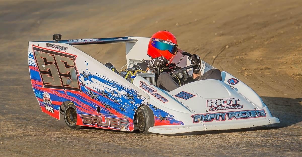  Dustin Bauer on track during the heat races 