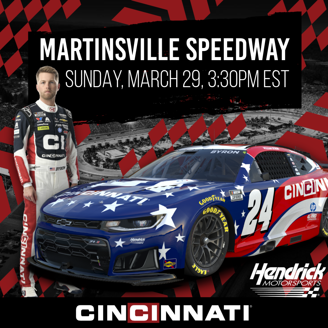 American Made, Martinsville Bound: Byron and Cincinnati Inc. Team Up for the Cook Out 400