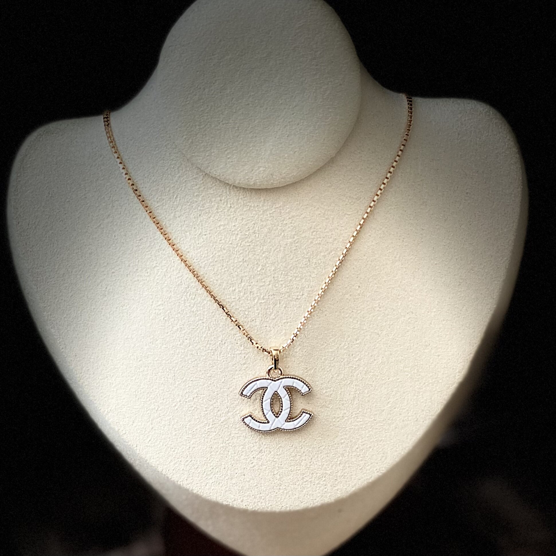 Chanel Vintage Quilted Charm Necklace