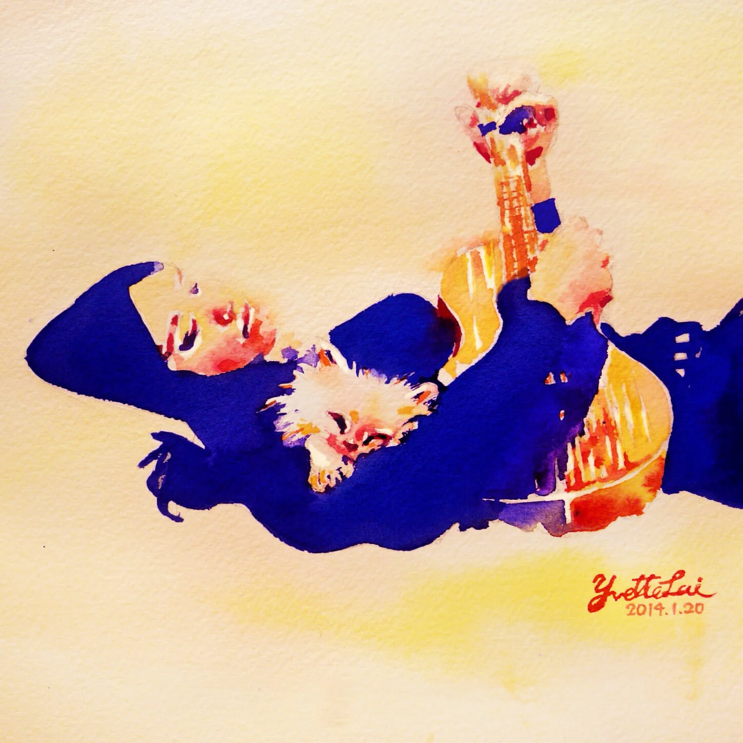 Self-portrait with watercolour