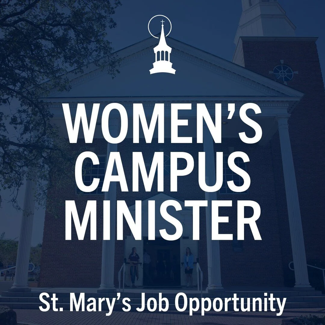 It's with a bittersweet heart that we announce that our Women's Campus Minister, Erika, is taking on a new role as the Director of Campus Ministry at a school in Colorado. We're thrilled for how she will use her gifts to minister to the students in the mountains, but we'll miss her dearly here!

With that being said, we have an opening for our Women's Campus Minister role here at St. Mary's! Know anyone that might be interested? Please encourage them to apply soon!

Check the link in our bio for the job description!