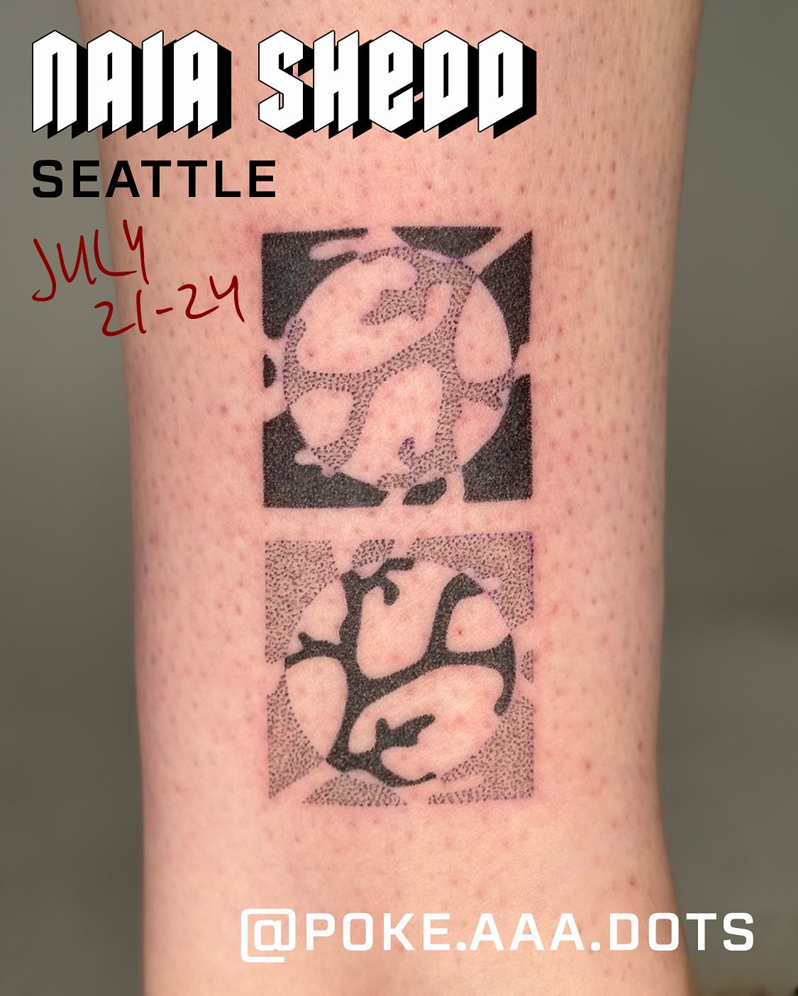 🔥GUEST ALERT🔥
Continuing our lineup of stellar summer guest artists is hand poke tattooer @poke.aaa.dots from Seattle! Contact her directly to book 🪸