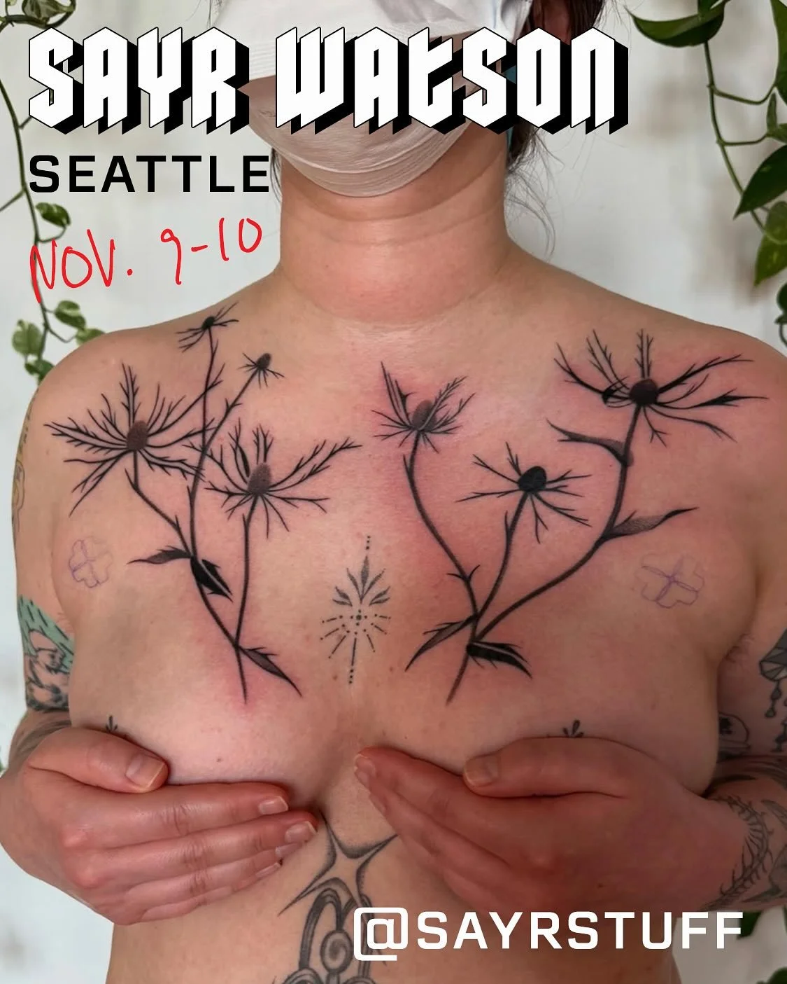 🔥GUEST ALERT🔥
We can&rsquo;t wait to host the incredible @sayrstuff from Seattle for 2 days only, November 9-10! Check out Sayr&rsquo;s page for tons of gorgeous available flash and contact them directly to book.