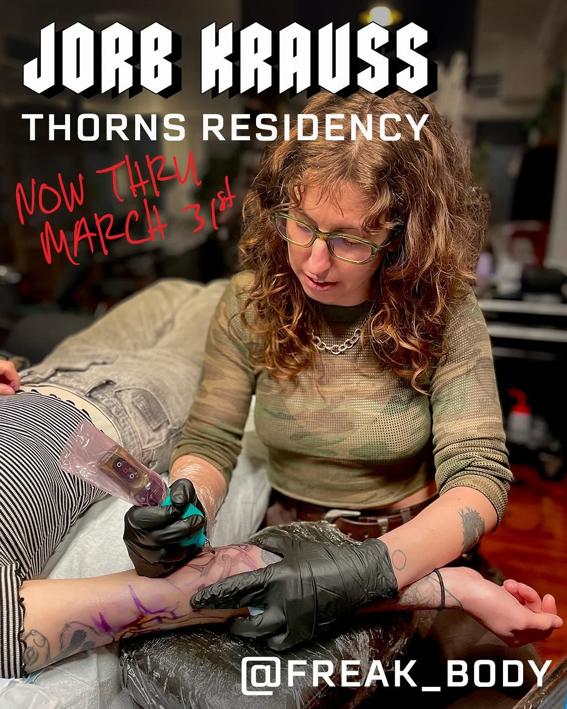 🔥GUEST ALERT🔥
Thorns fav @freak_body has been working with us all month and continues through the end of March! Contact Jorb directly to book.

We love hosting guests for longer residencies, particularly if you&rsquo;ve worked with us before or if 