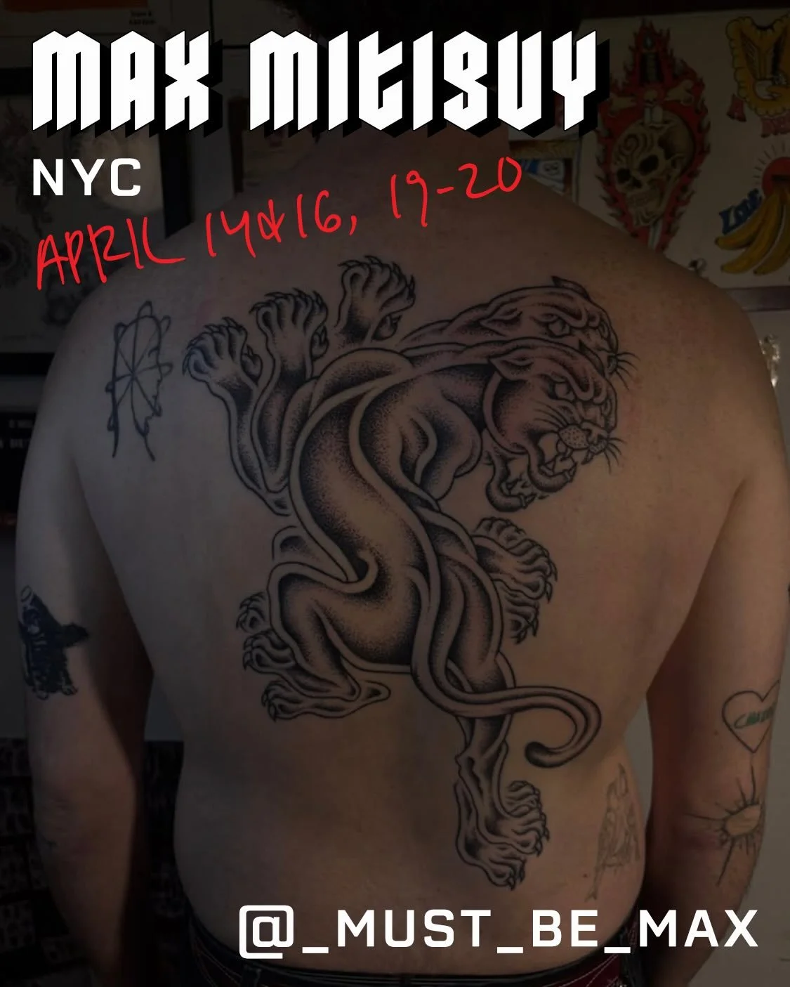 🔥GUEST ALERT🔥
It&rsquo;s always great to bring handpokers through the studio! We are hosting @_must_be_max_  from NYC April 14, 16 &amp; 19-20. He&rsquo;s got tons of awesome flash to choose from, go check out his page for more! Contact Max directl