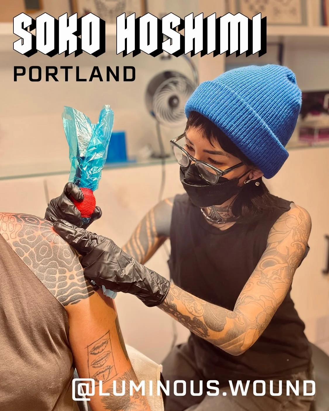 It&rsquo;s been sooooo lovely hosting Thorns favorite @luminous.wound over the past week! For this trip they focused on completing in-progress projects but they&rsquo;re excited to start new work on their next visit later this year. Go give Soko a fo