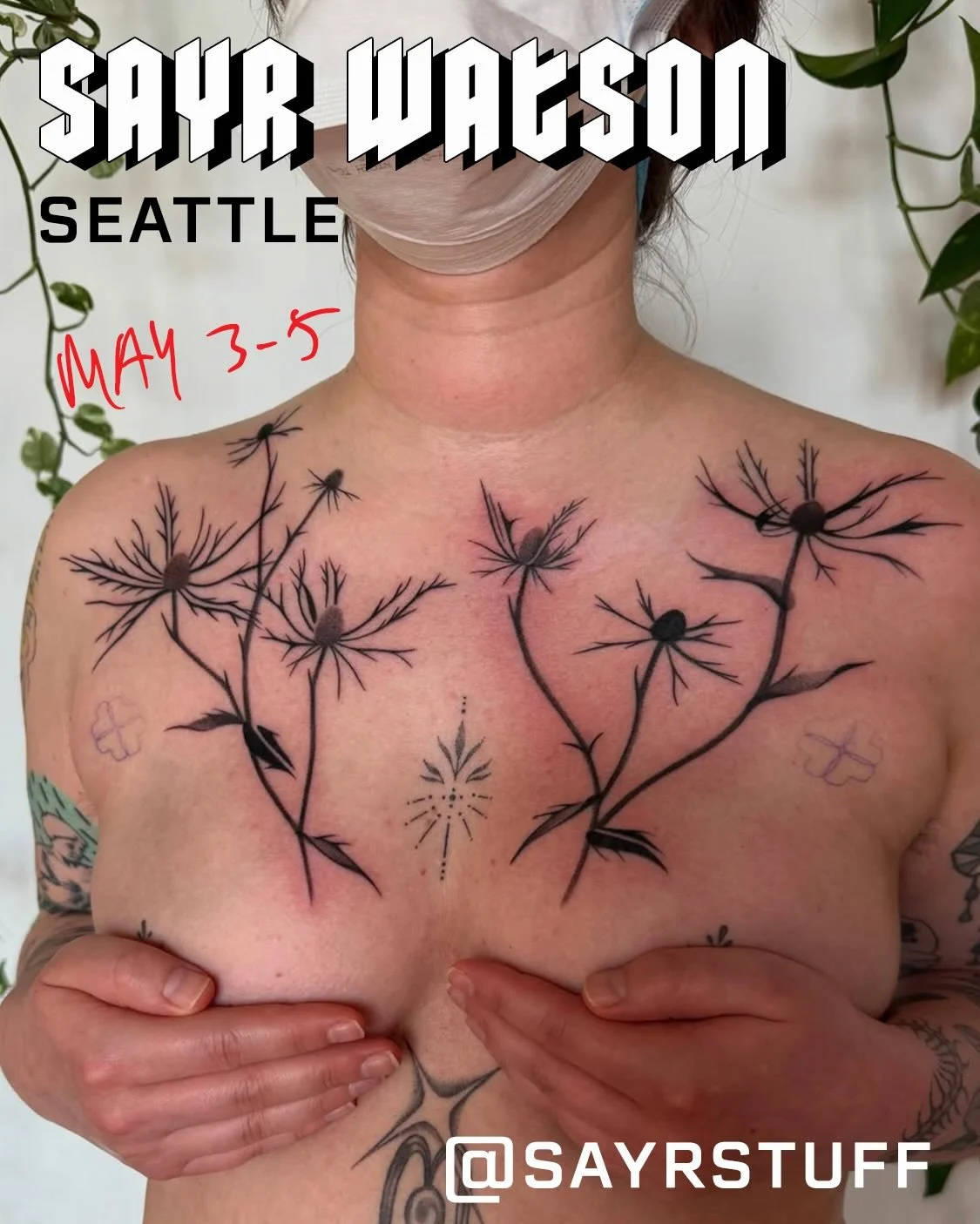 🔥GUEST ALERT🔥
@sayrstuff from Seattle joins us May 3-5! They are ready for your booking requests, both flash and custom. Go give Sayr a follow, check out all of their gorgeous available flash, and contact them directly to book.