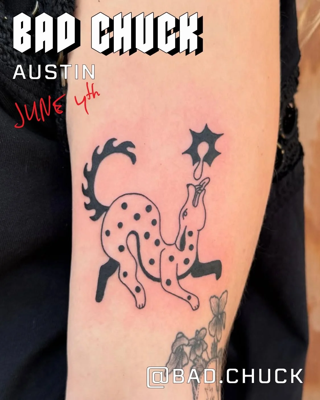 🔥GUEST ALERT🔥
In a super fun, slightly last minute addition to our guest artist lineup for June, we are excited to host @bad.chuck from Austin for ONE DAY ONLY! This Thursday, 6/4! Emily has so much cute flash for you to choose from, so go check ou