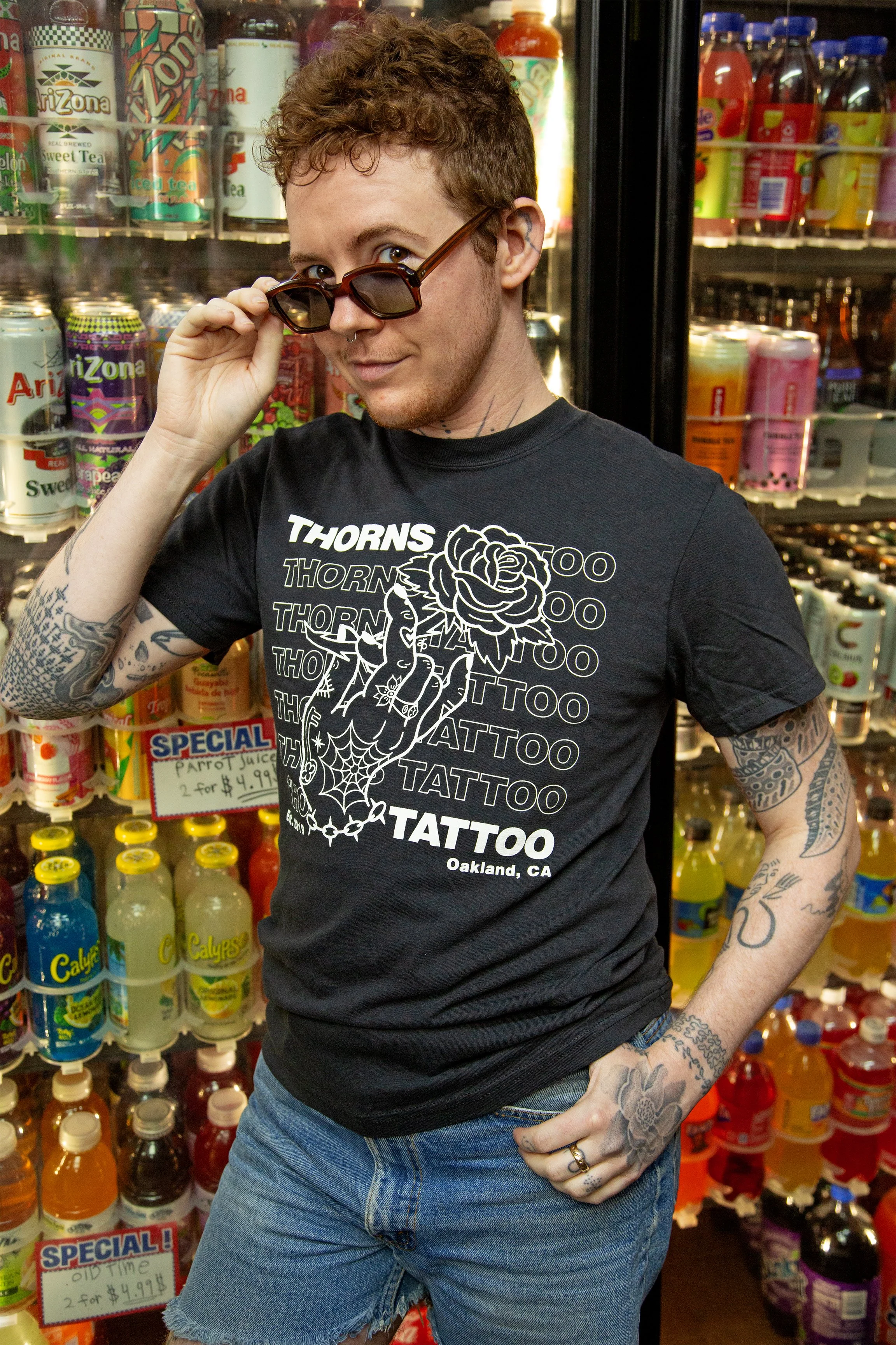 "Thank You" 🌹 Thorns Tattoo Shirt Black