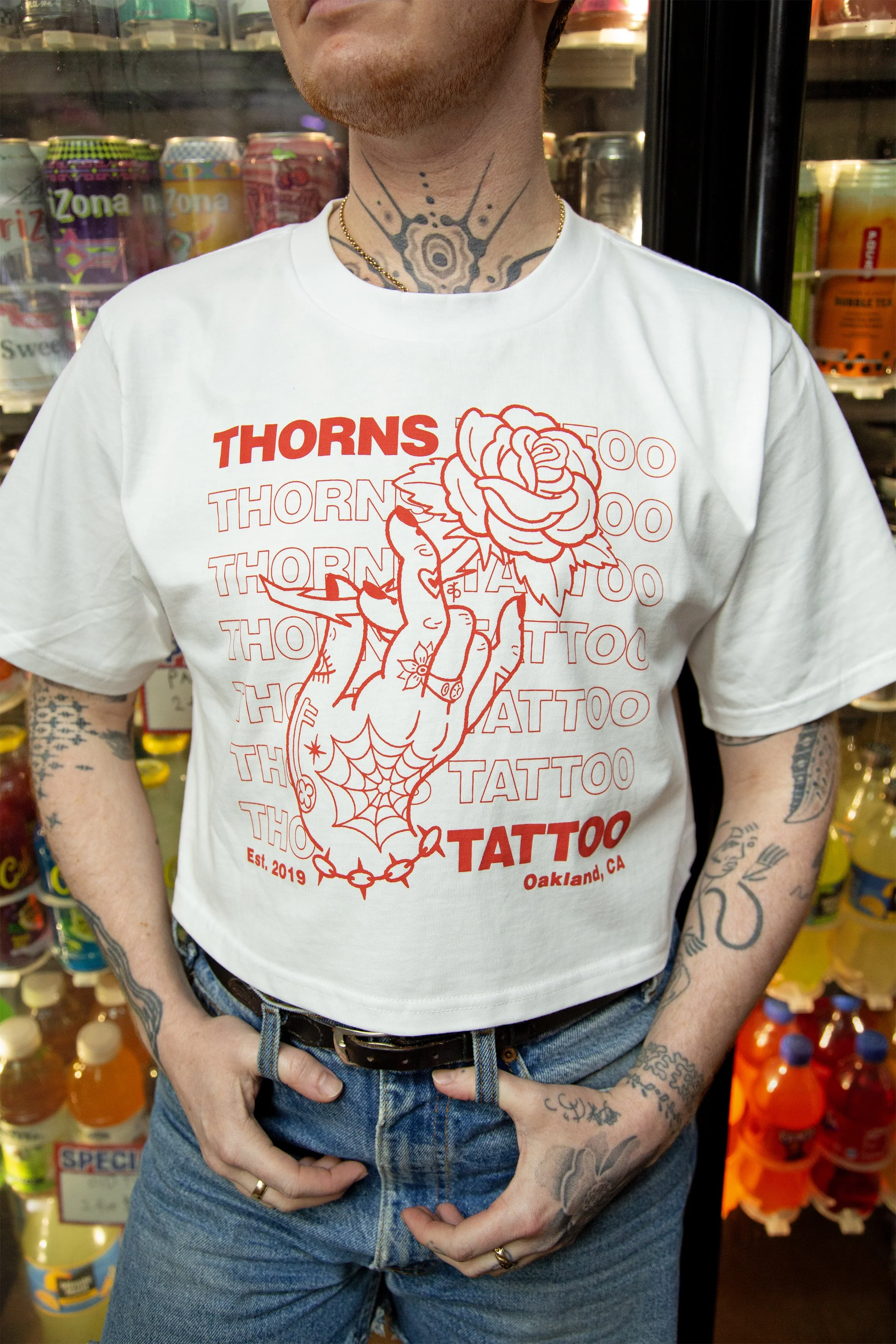 "Thank You" 🌹 Thorns Tattoo Crop Top