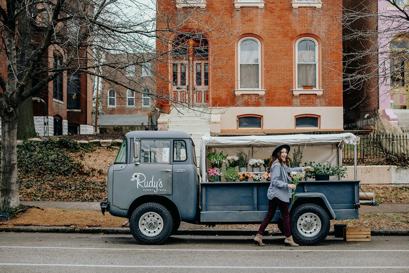 Flower Truck with a Bouquet Bar