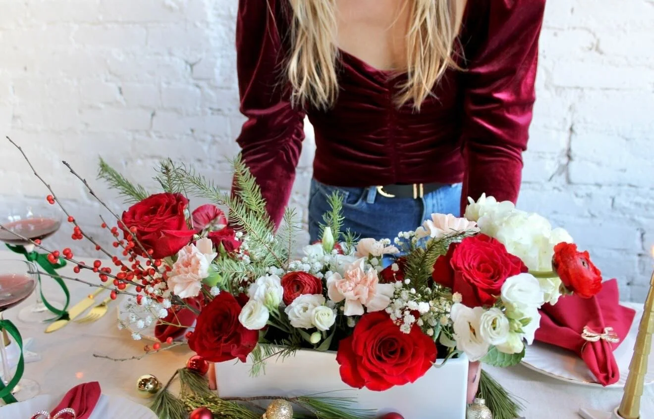 The #1 way to elevate your table during the holidays is to add flowers. 💐

Pictured is our floral long and low in the color cheery and bright!

Order by noon Monday - Saturday for same day delivery. 🚚