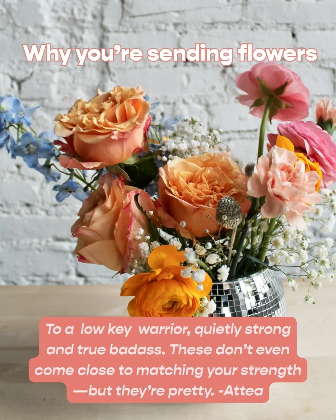 This is why we do what we do. 💌 When flowers are given and received, there&rsquo;s a quiet connection shared between two people. That simple moment is what makes them so special. Here are a few reasons you&rsquo;re sending flowers this week.

Pictur