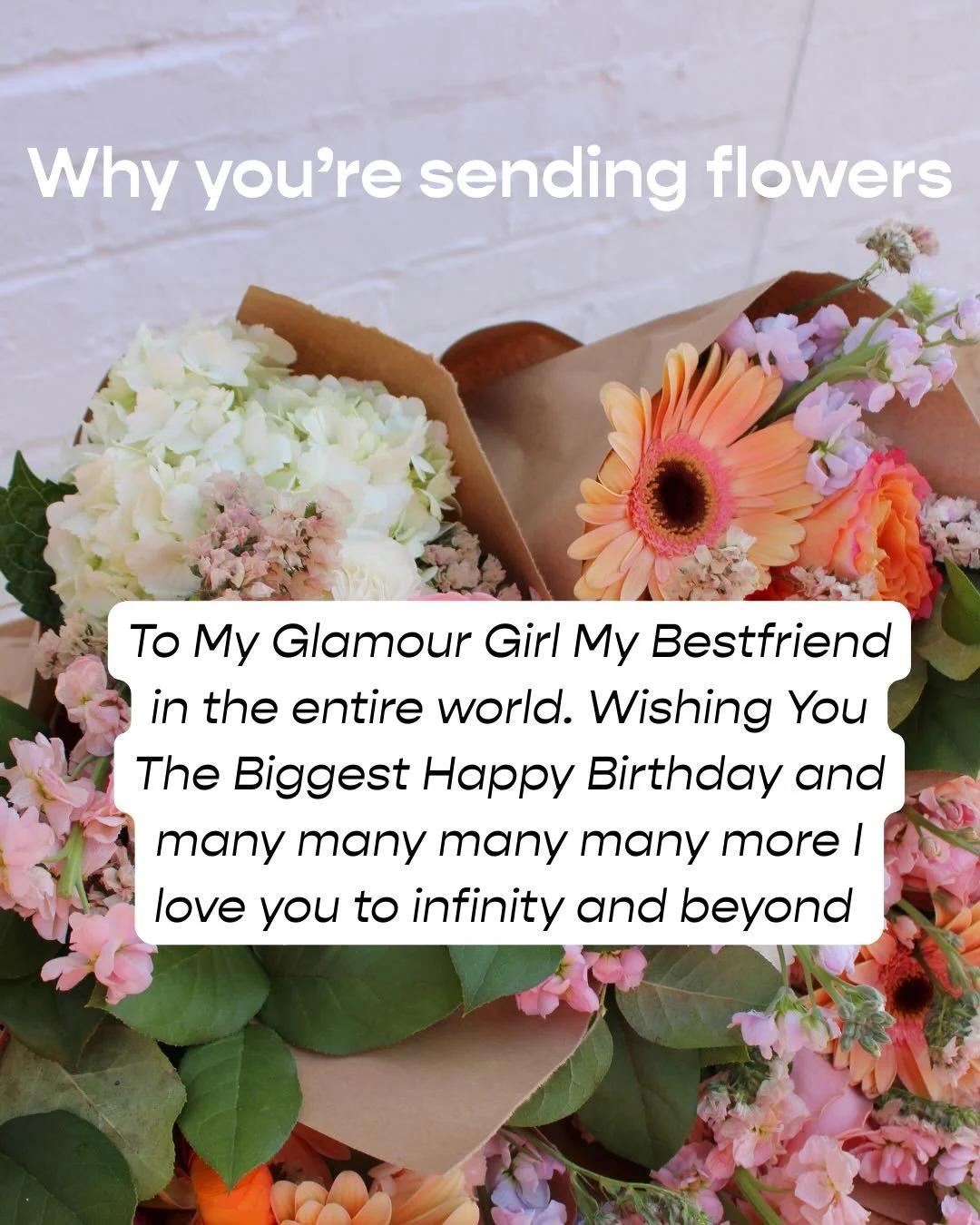 Your reasons for sending flowers just keep getting sweeter! 😍

Order by noon Monday - Saturday for same day delivery 🚚