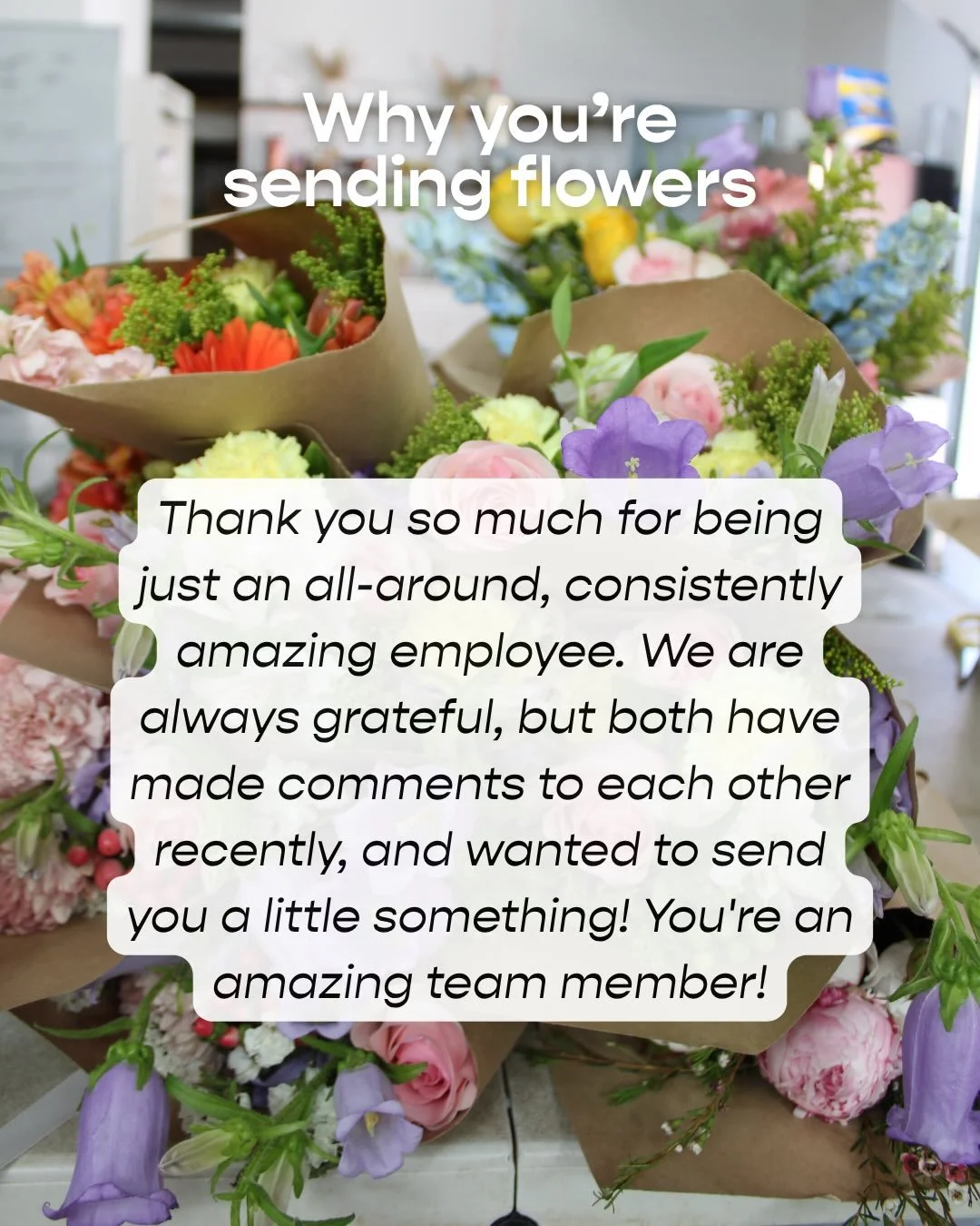 Research shows sending flowers makes you happier ;) Friendly reminder to order by noon Monday - Saturday for same day delivery.