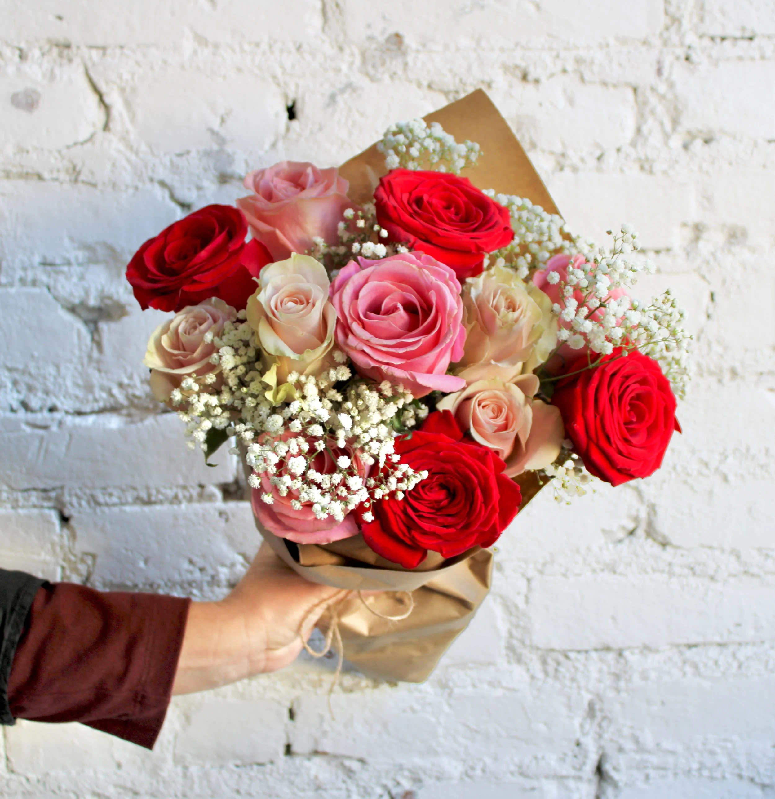 Tricolor Dozen Rose Bouquet
