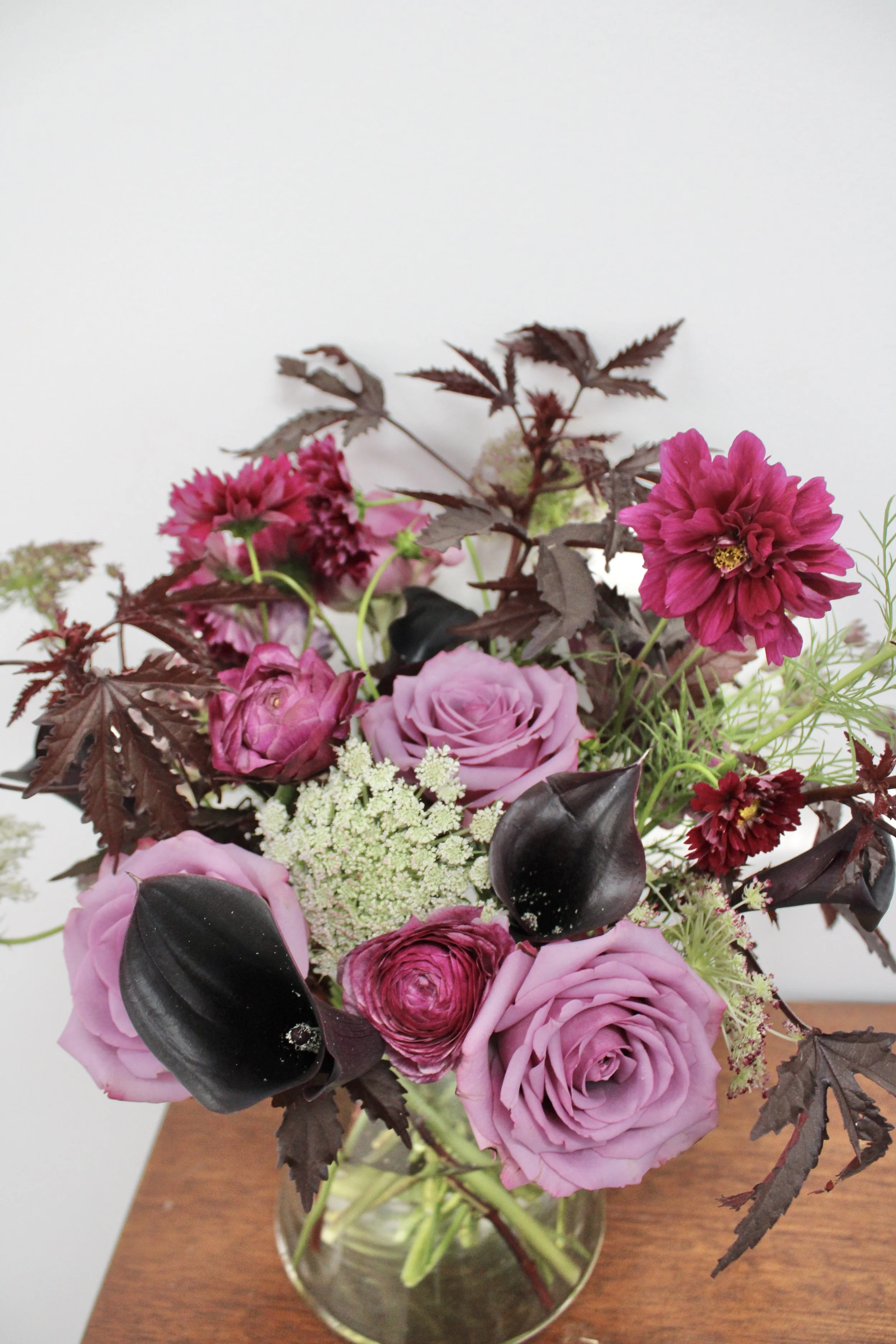 Halloween flowers, purple flower bouquet
