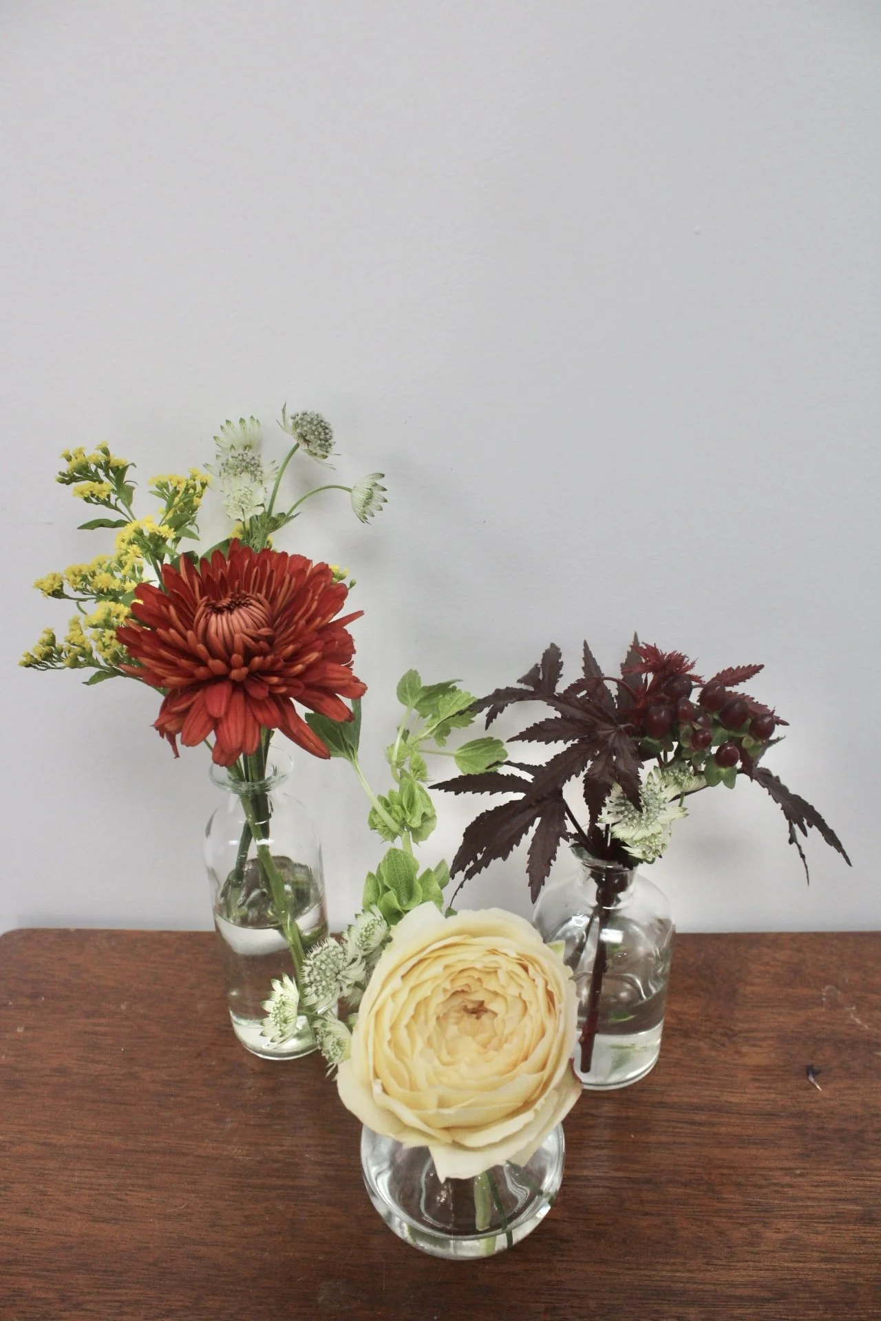 Fall bud vase set of 3