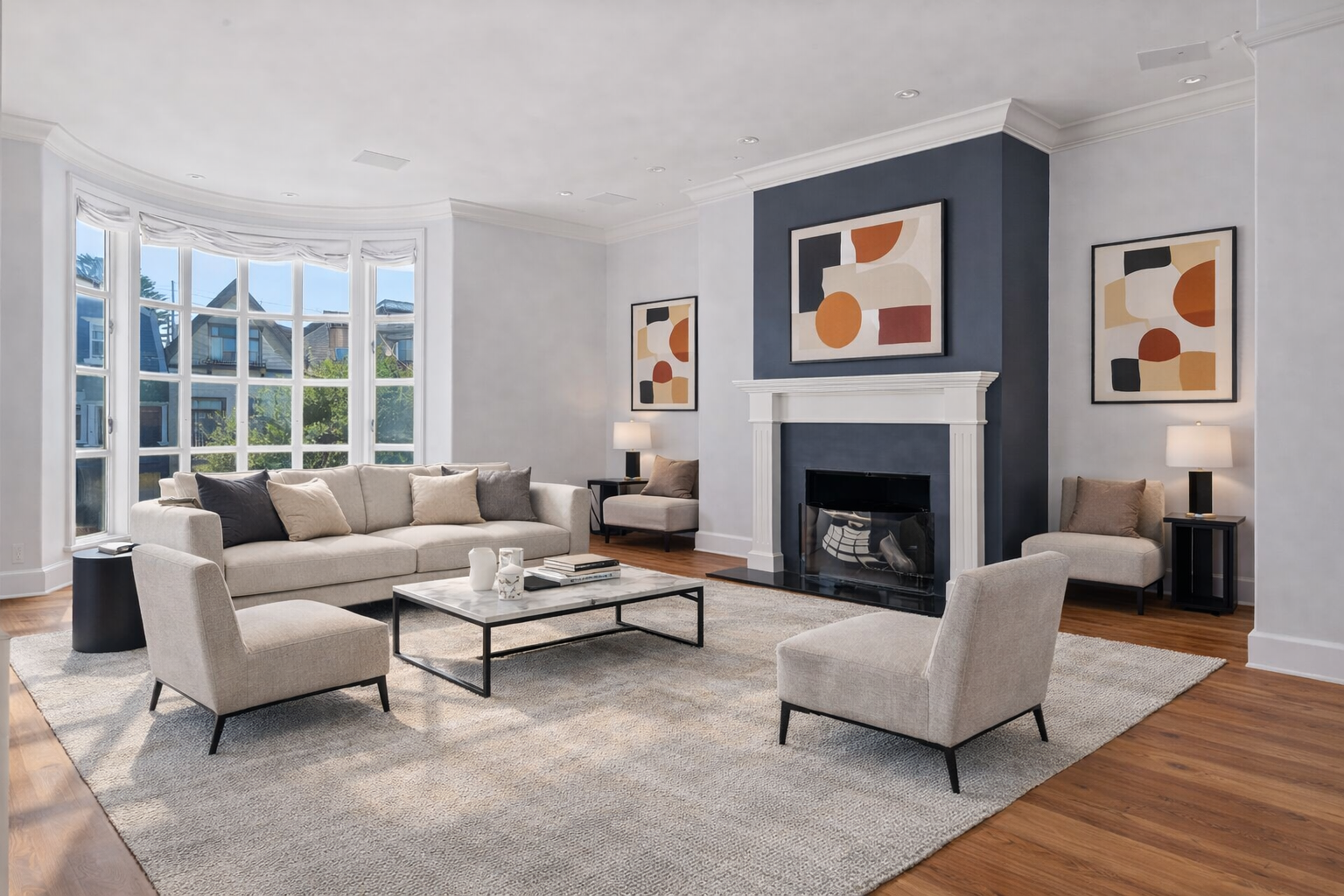 Modern living room with abstract art.png