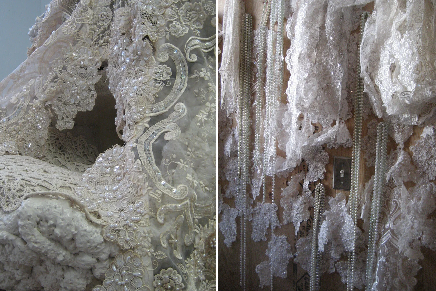 Sculpture details, beads on Pith Studio wall