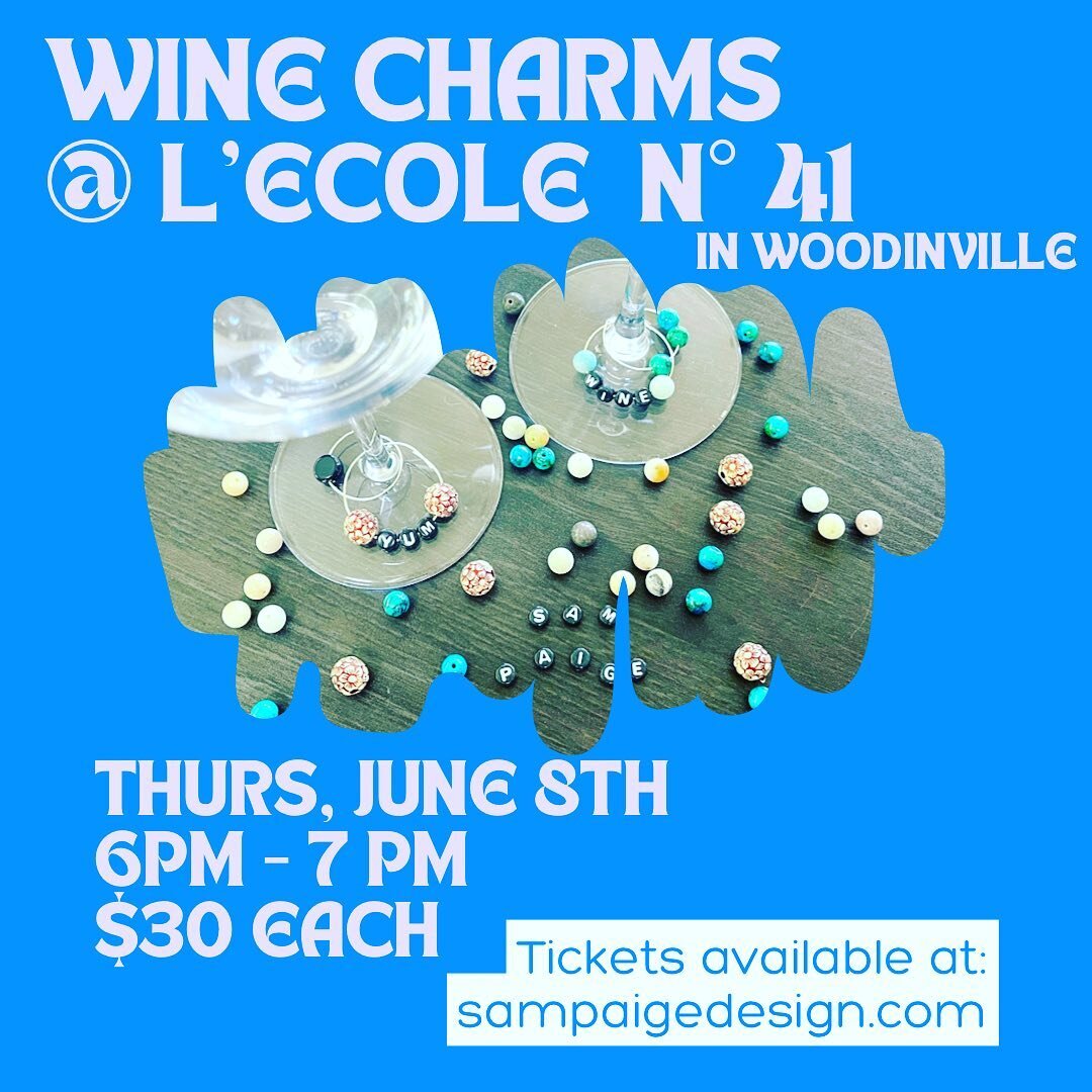WINE CHARMS IN WOODINVILLE! 6.8.23! Looking forward to seeing what the @lecole41 group will come up with!!
&bull;
Sign up @ the link in bio! Hurry before spots sell out ✨