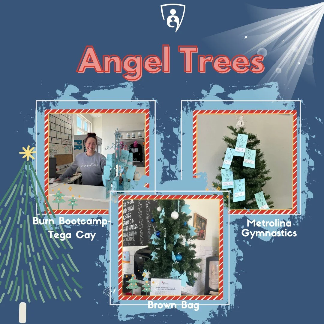 Thank you @burnbootcamptegacay , @metrolinagymnastics  and @brownbagcharlotte  for supporting our Angel Tree campaign. We are so grateful for our community partners who help make kids' Christmas wishes come true!