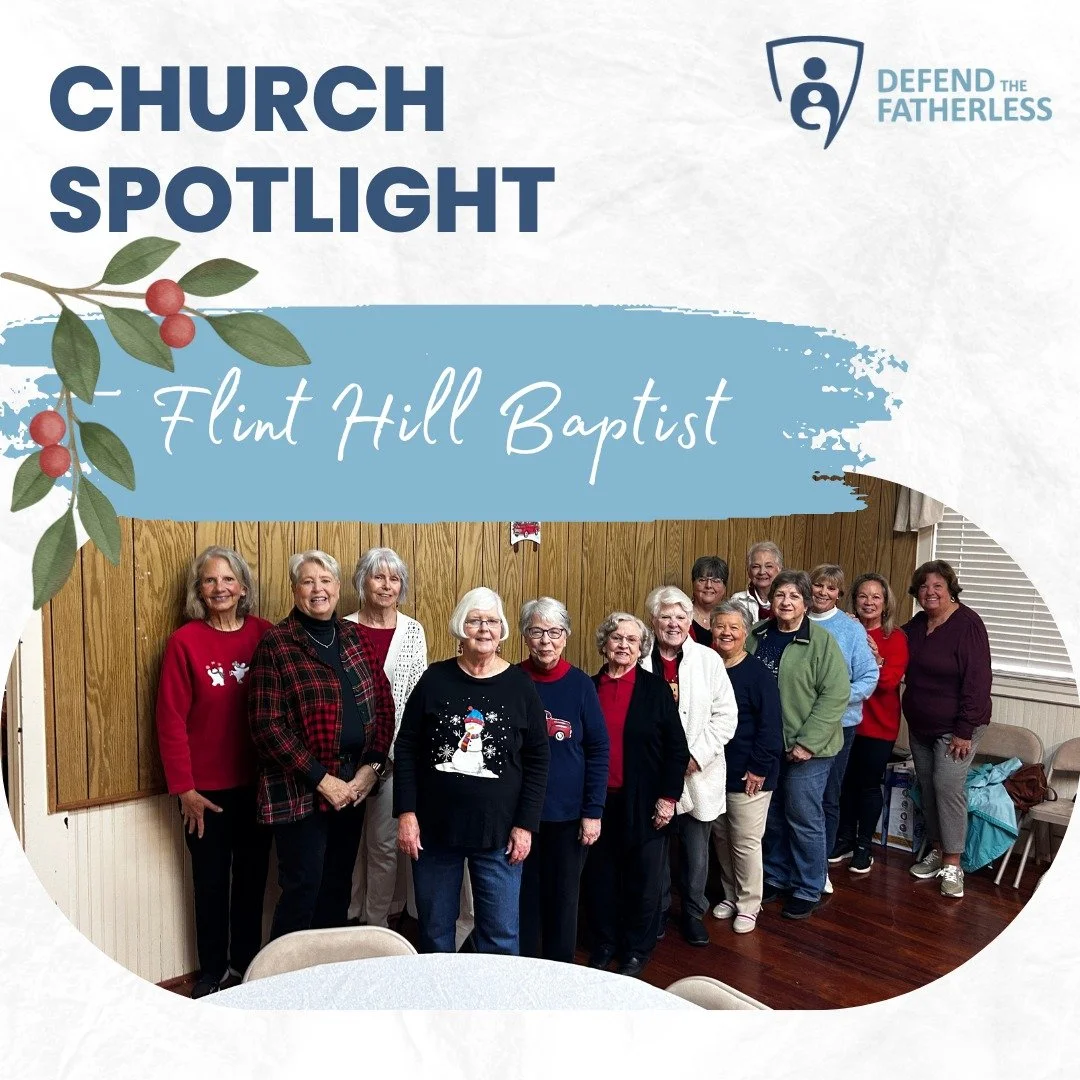 Thank you to the retired teachers and staff group who meet at Flint Hill Baptist for their generous end of the year gift to Defend the Fatherless! Through your retirement you are continuing to make a positive impact in the lives of children in our ar