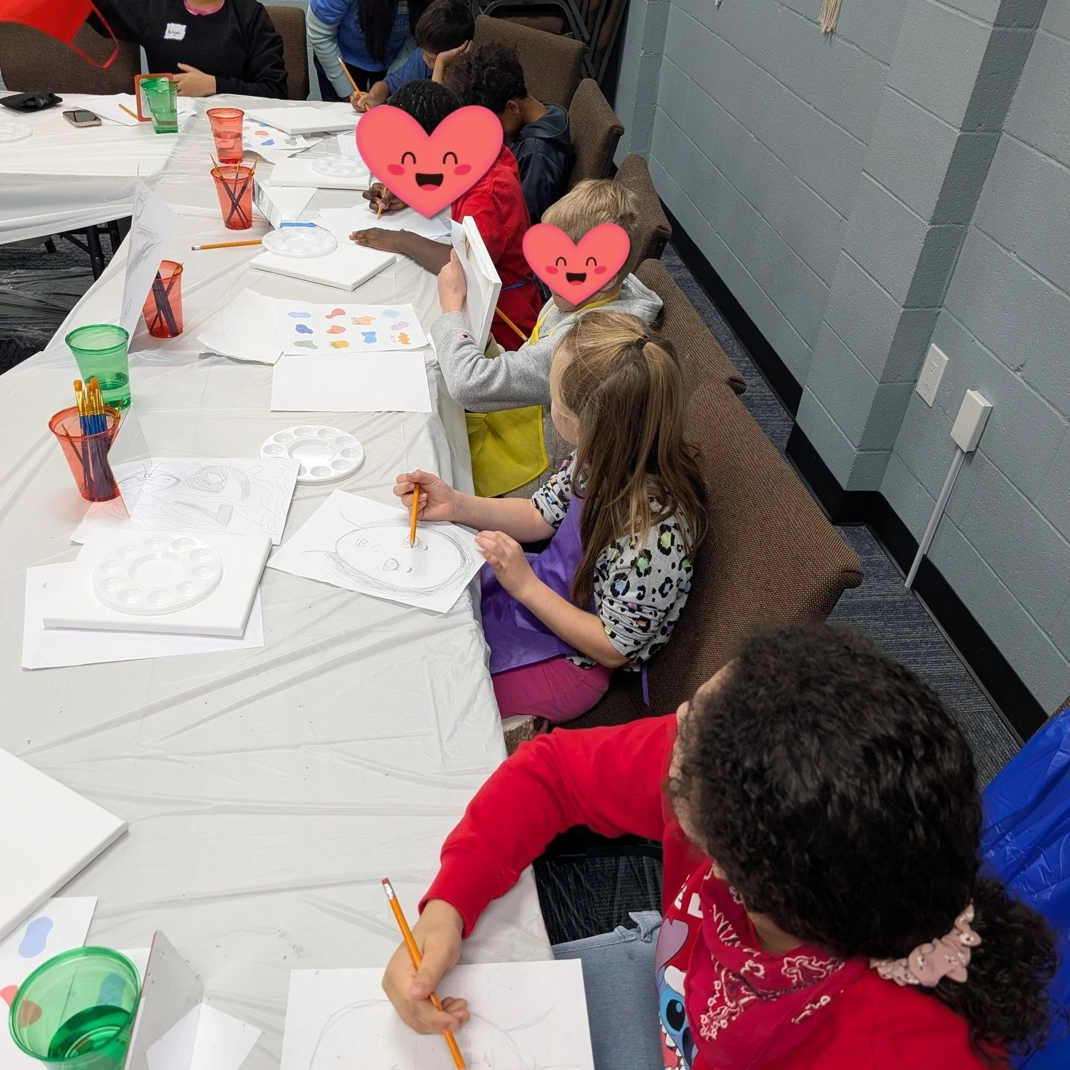 On Thursday night, our kids (ages 8+) gathered with local artist Ashley Wenter for a portrait painting class that was as inspiring as it was fun. As they learned the basics of portrait art, they also discovered what makes each of them wonderfully uni