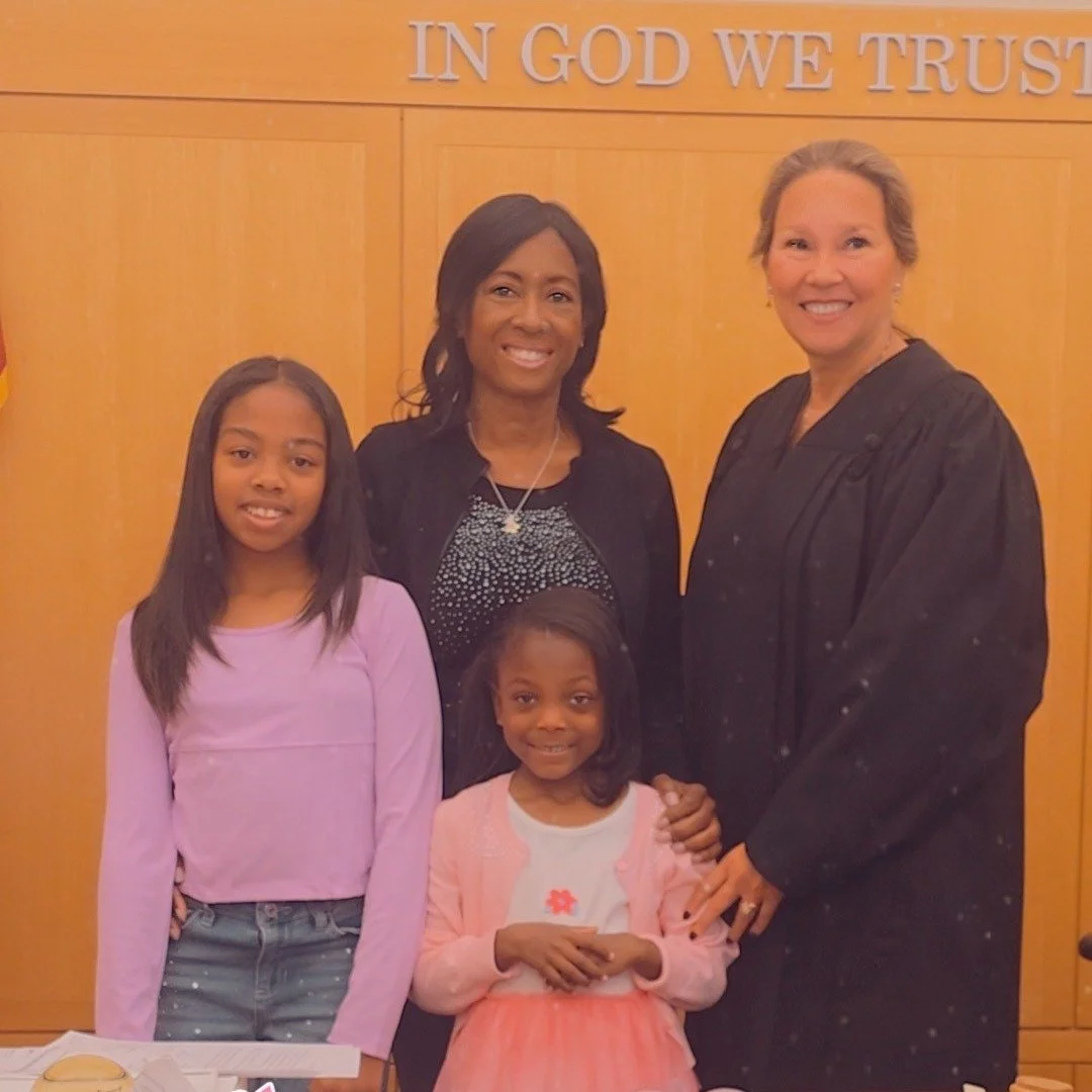 "To adopt a child is a great work of love. When it is done, much is given, but much is also received."

Congratulations to Rebecca and her precious girls on celebrating forever together!